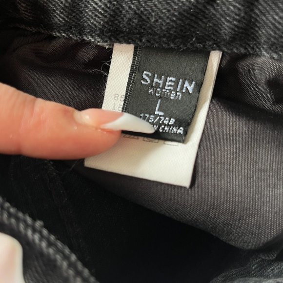 Large Black High-Waisted Ripped Baggy Wide Leg Jeans - Picture 5 of 6